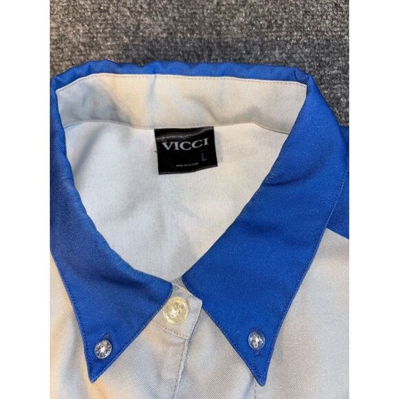 Vicci Shirt Men's Large Multi RIVA Motorsports Short Sleeve Collared Button Down - Picture 4 of 9